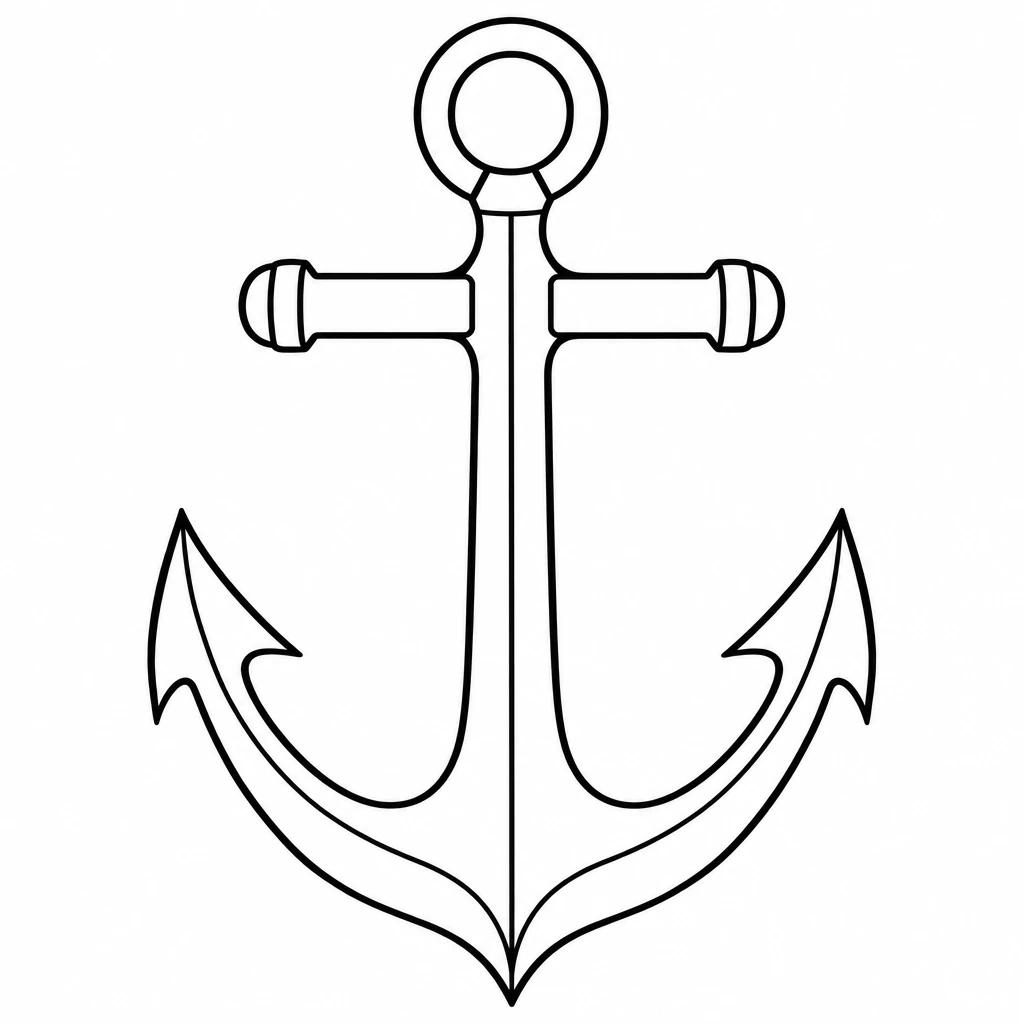 Tatouage de petite ancre marine au trait fin, silhouette simple sans remplissage