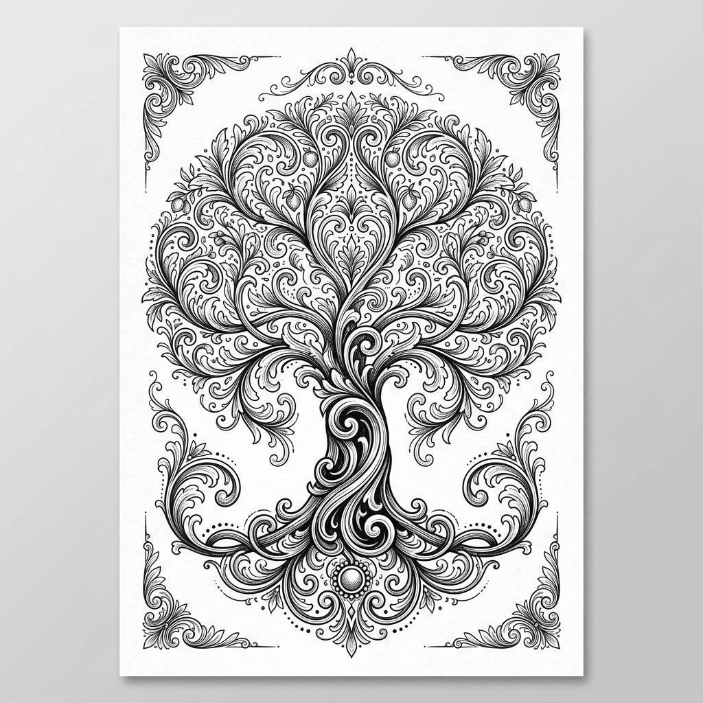 idée tatouage arbre de vie arbre ornemental