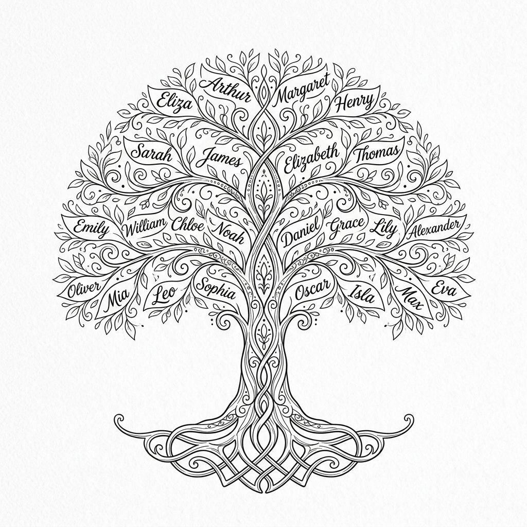 idée tatouage arbre de vie arbre avec prénoms