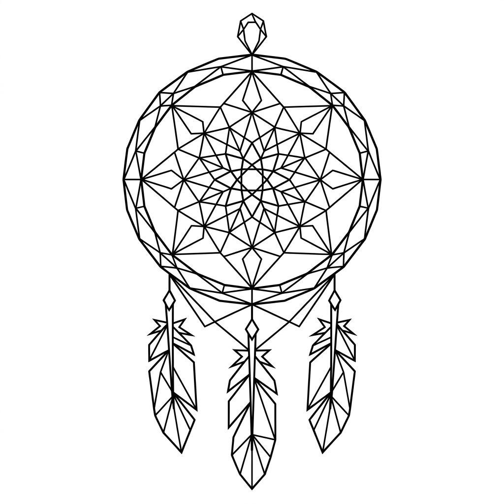 idée tatouage attrape-rêve attrape-reve géométrique