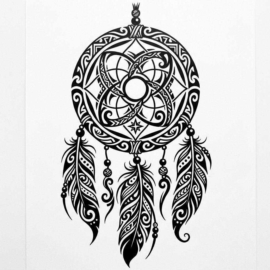 idée tatouage attrape-rêve attrape-reve tribal amerindien