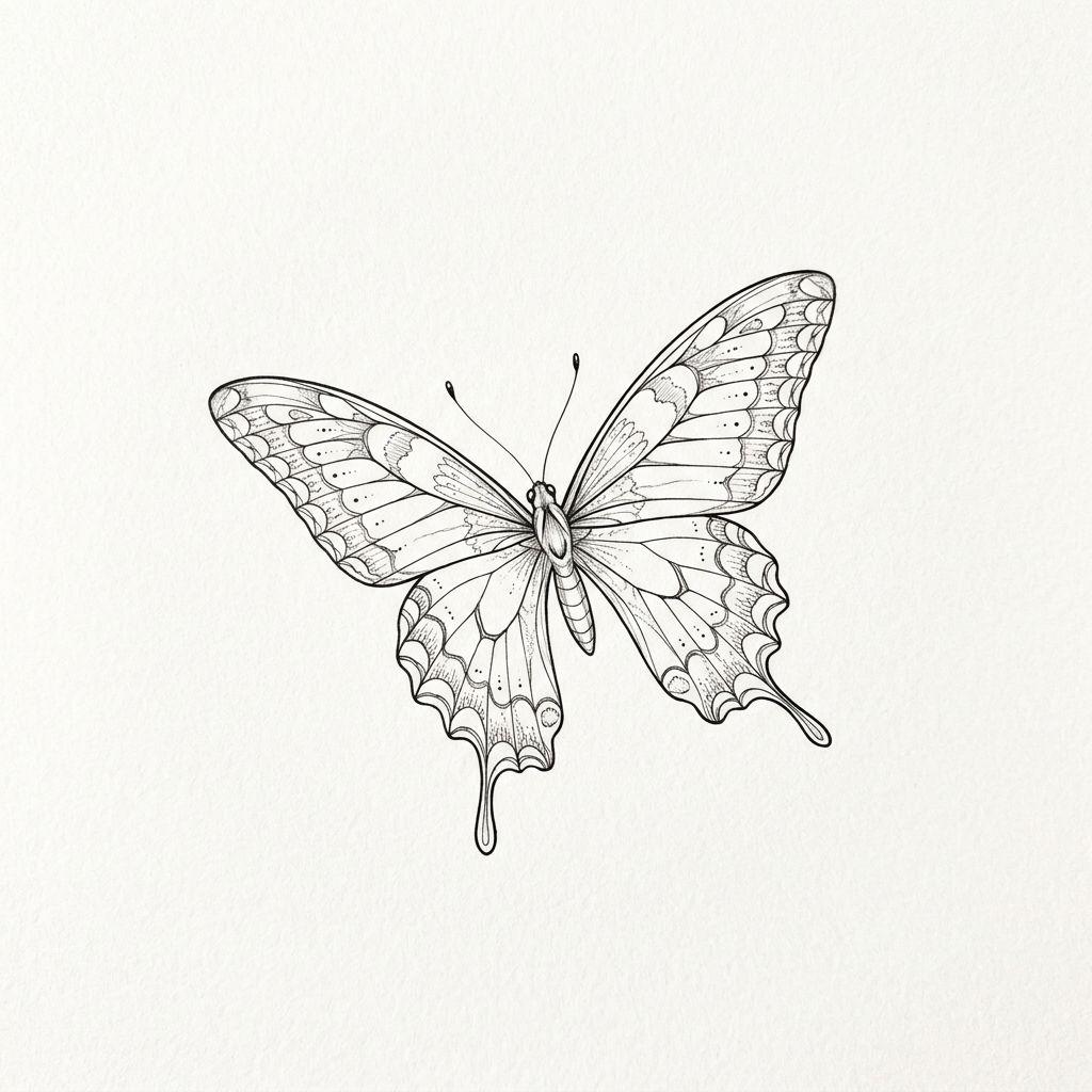 idée tatouage avant-bras femme papillon fine line