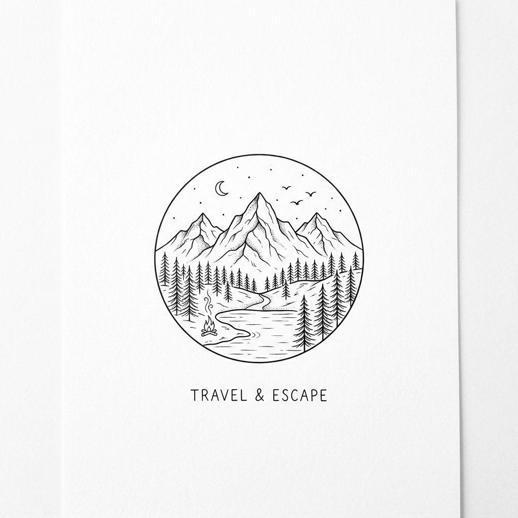 idée tatouage avant-bras femme mini paysage montagne