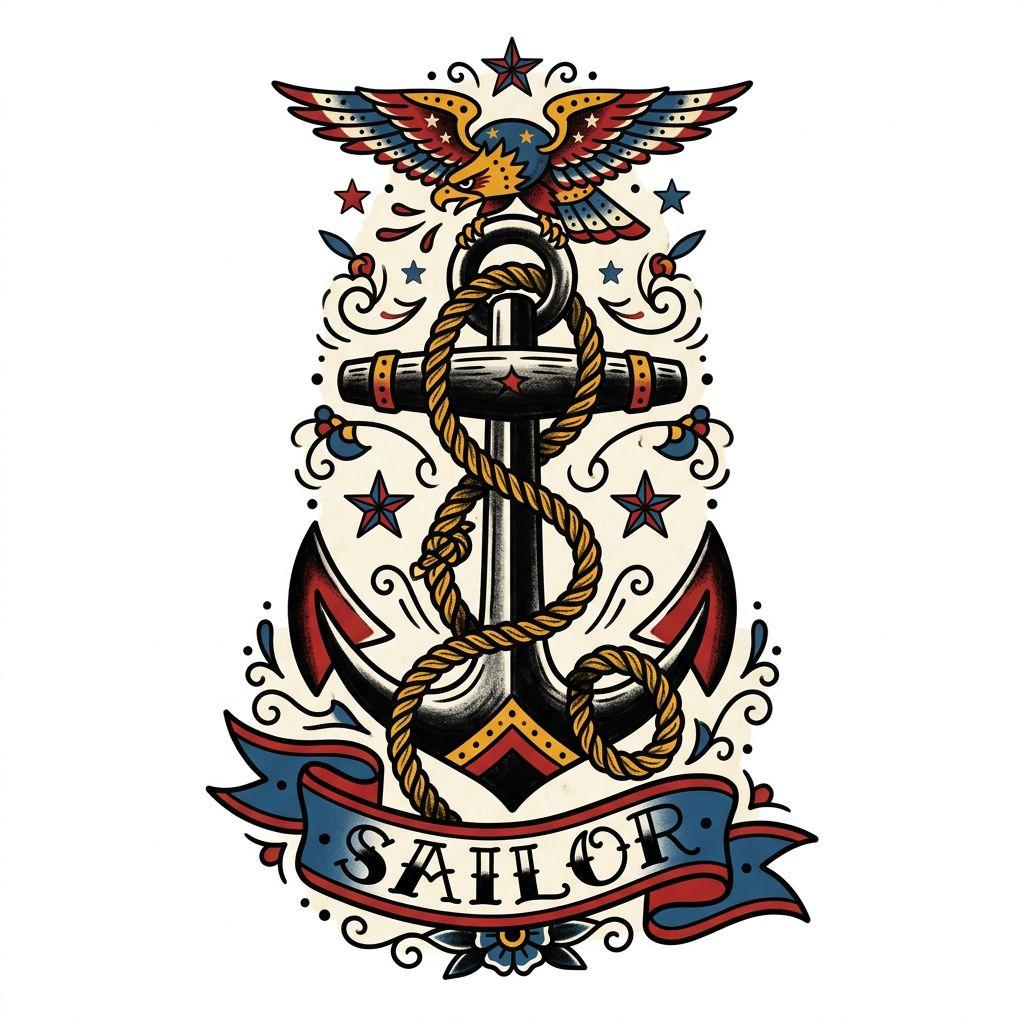 idée tatouage avant-bras homme ancre old school