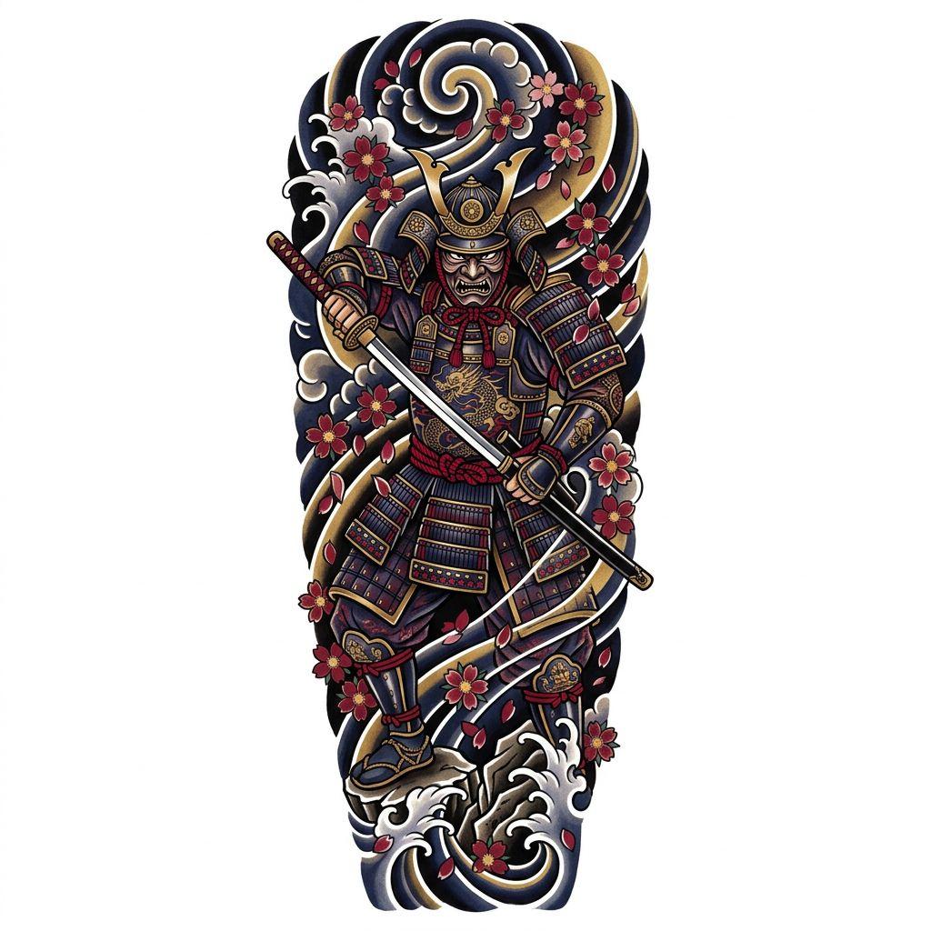 idée tatouage avant-bras homme samouraï japonais