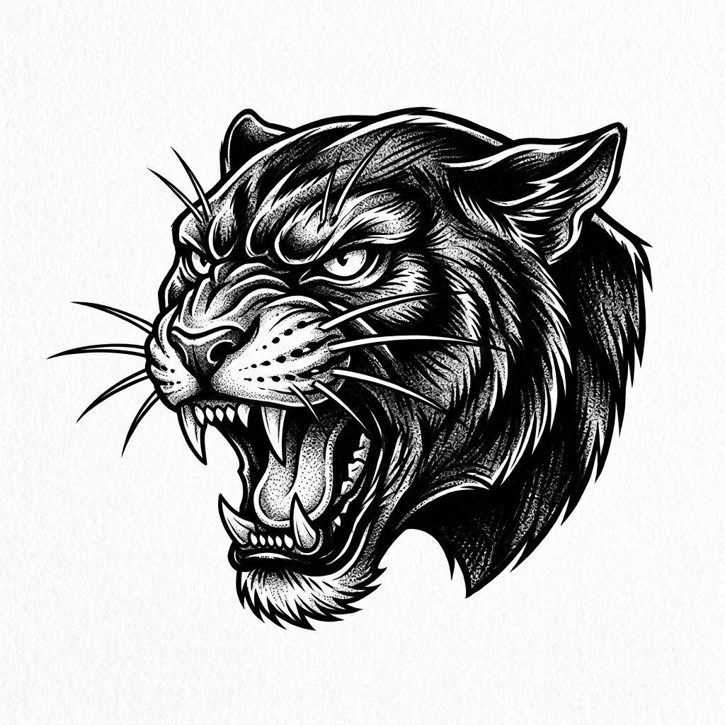 idée tatouage chat chat sauvage panthère