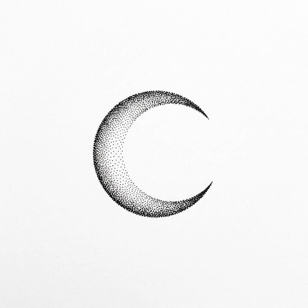 idée tatouage cheville lune dotwork