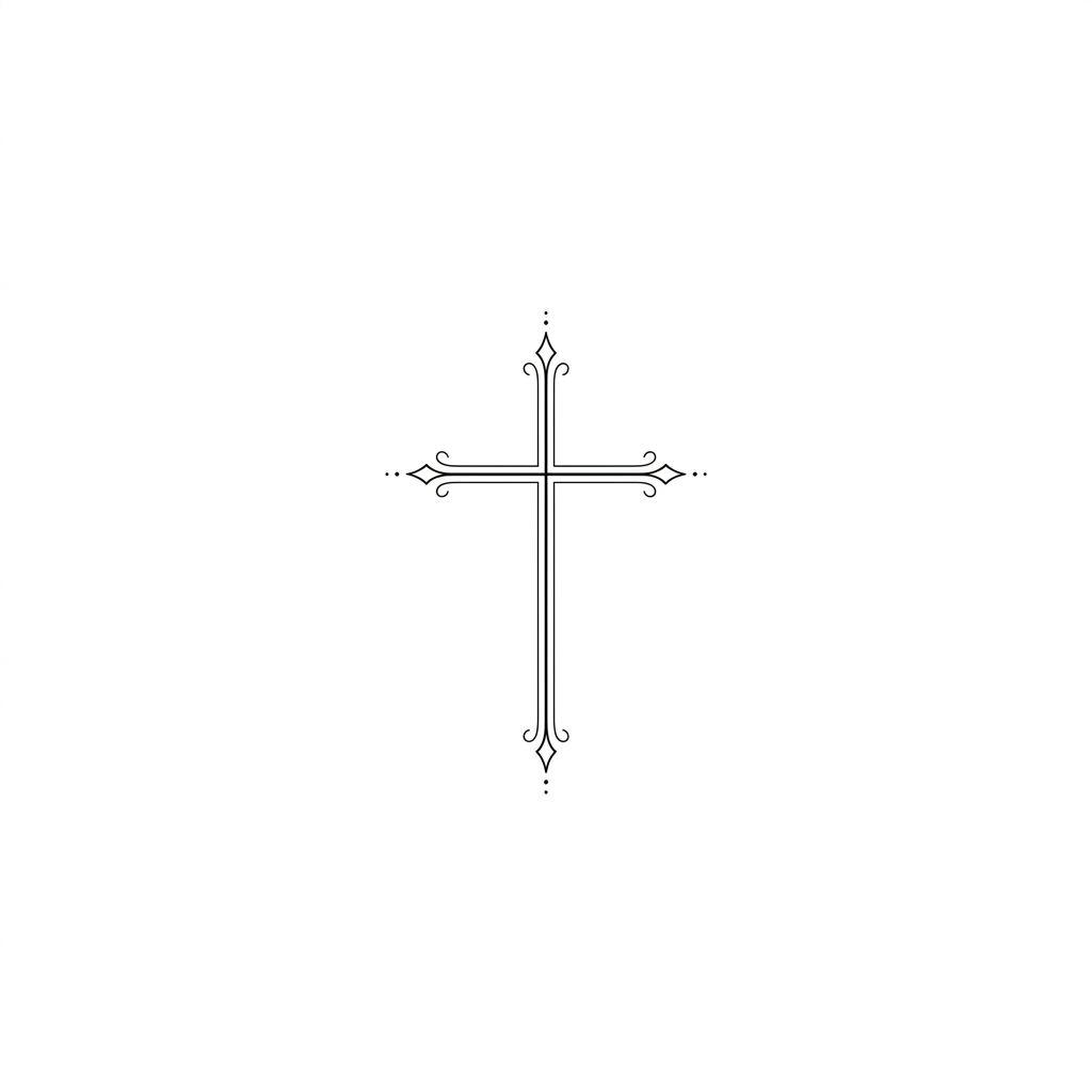 idée tatouage cheville croix spirituelle