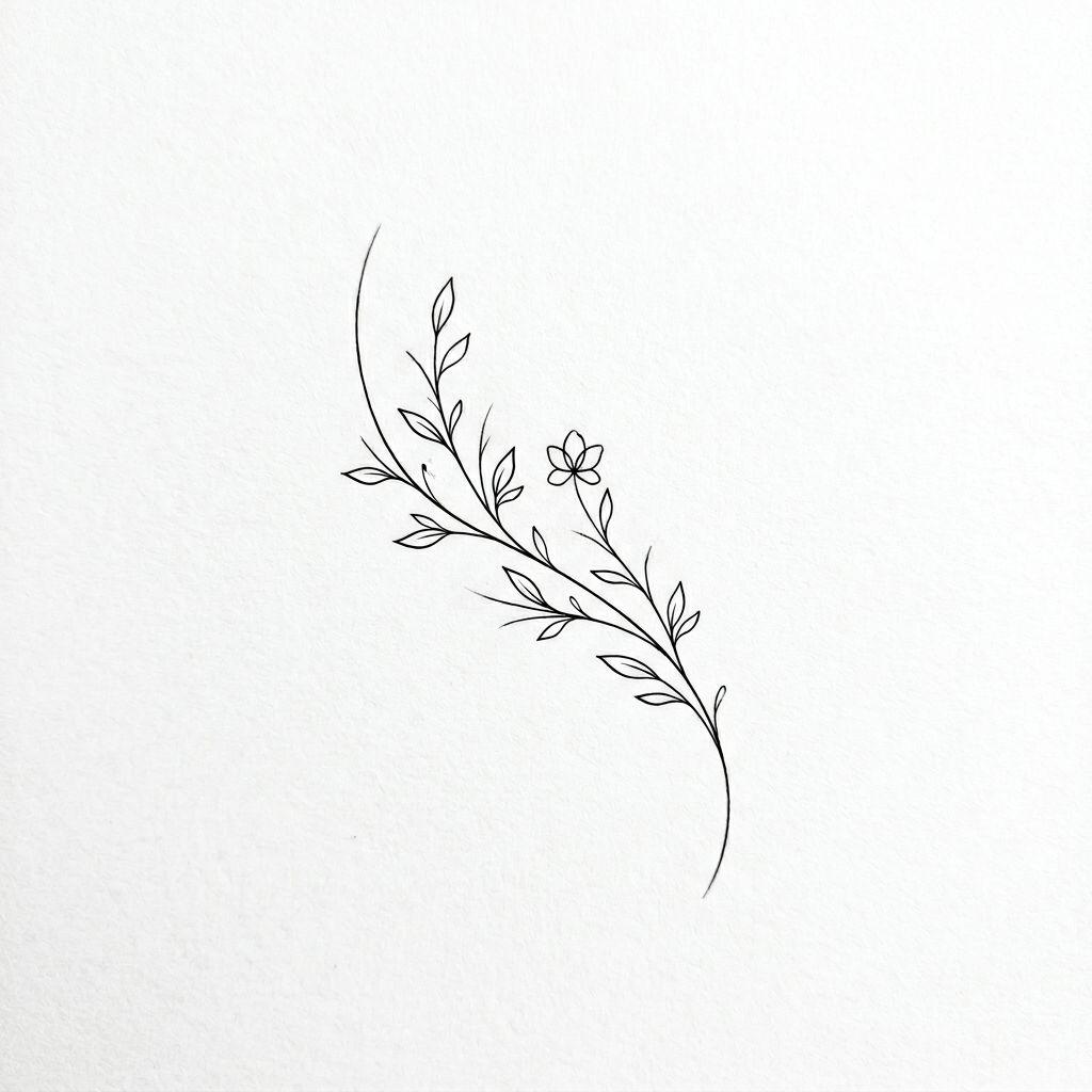 idée tatouage cheville branche florale