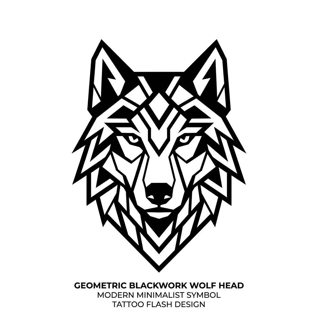 idée tatouage cheville loup géométrique