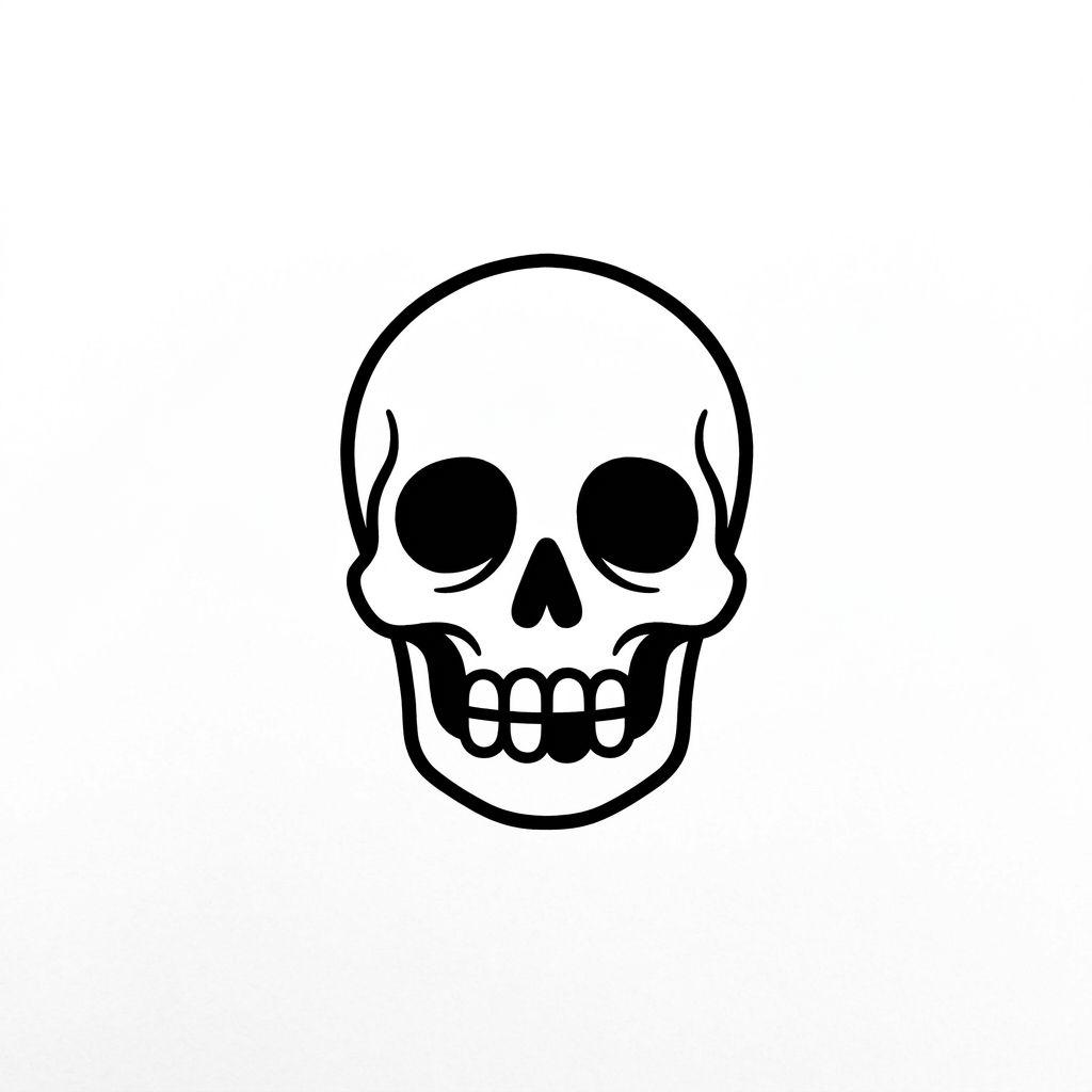 idée tatouage cheville crâne minimaliste