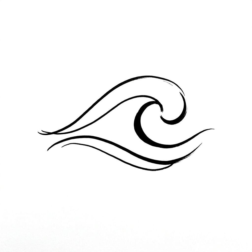 idée tatouage cheville vague abstraite