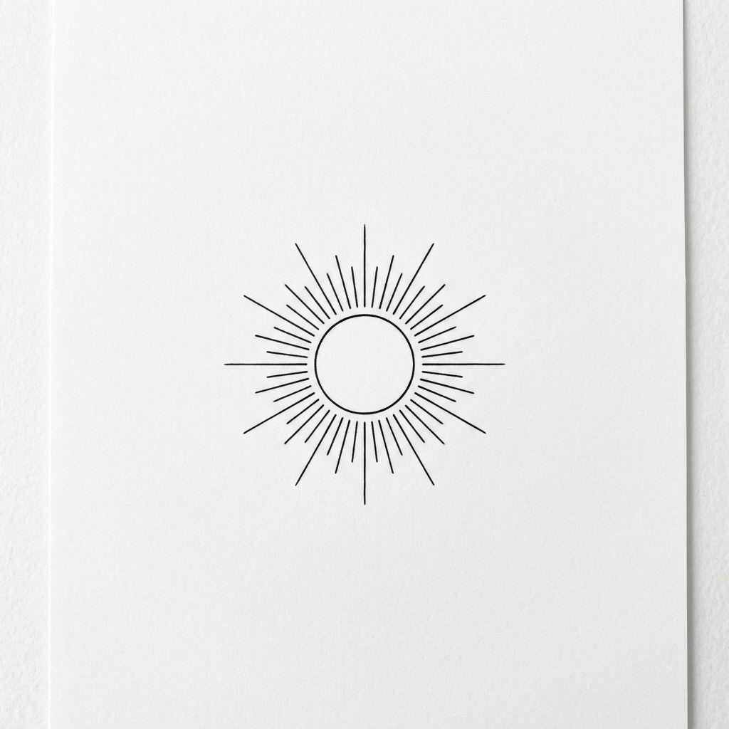 idée tatouage cheville femme soleil minimaliste