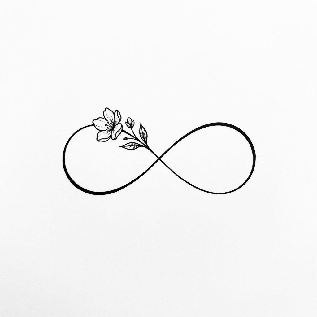 idée tatouage cheville femme symbole infini fleuri