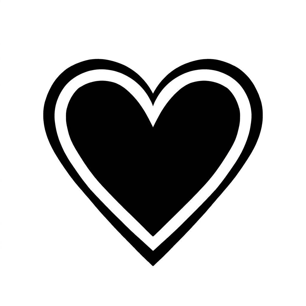 idée tatouage coeur coeur plein blackwork