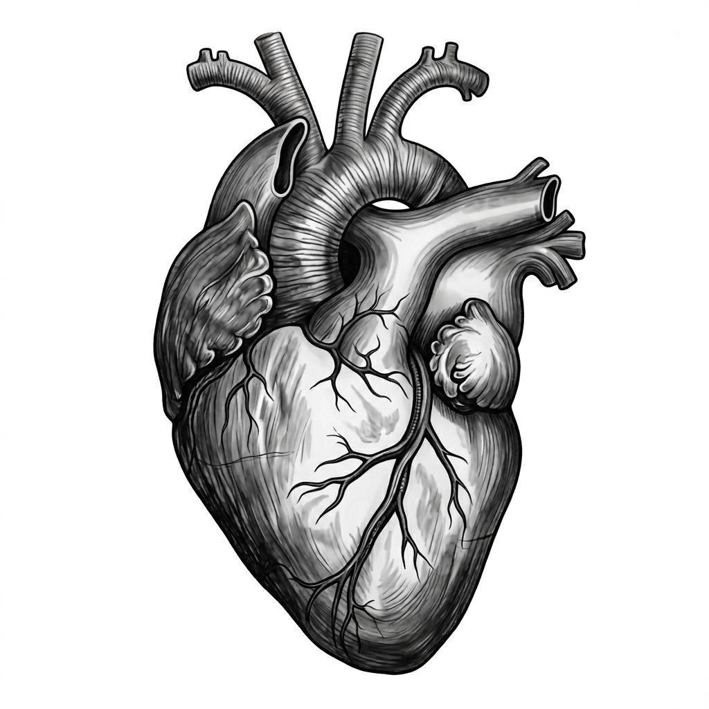 idée tatouage coeur coeur realiste anatomique