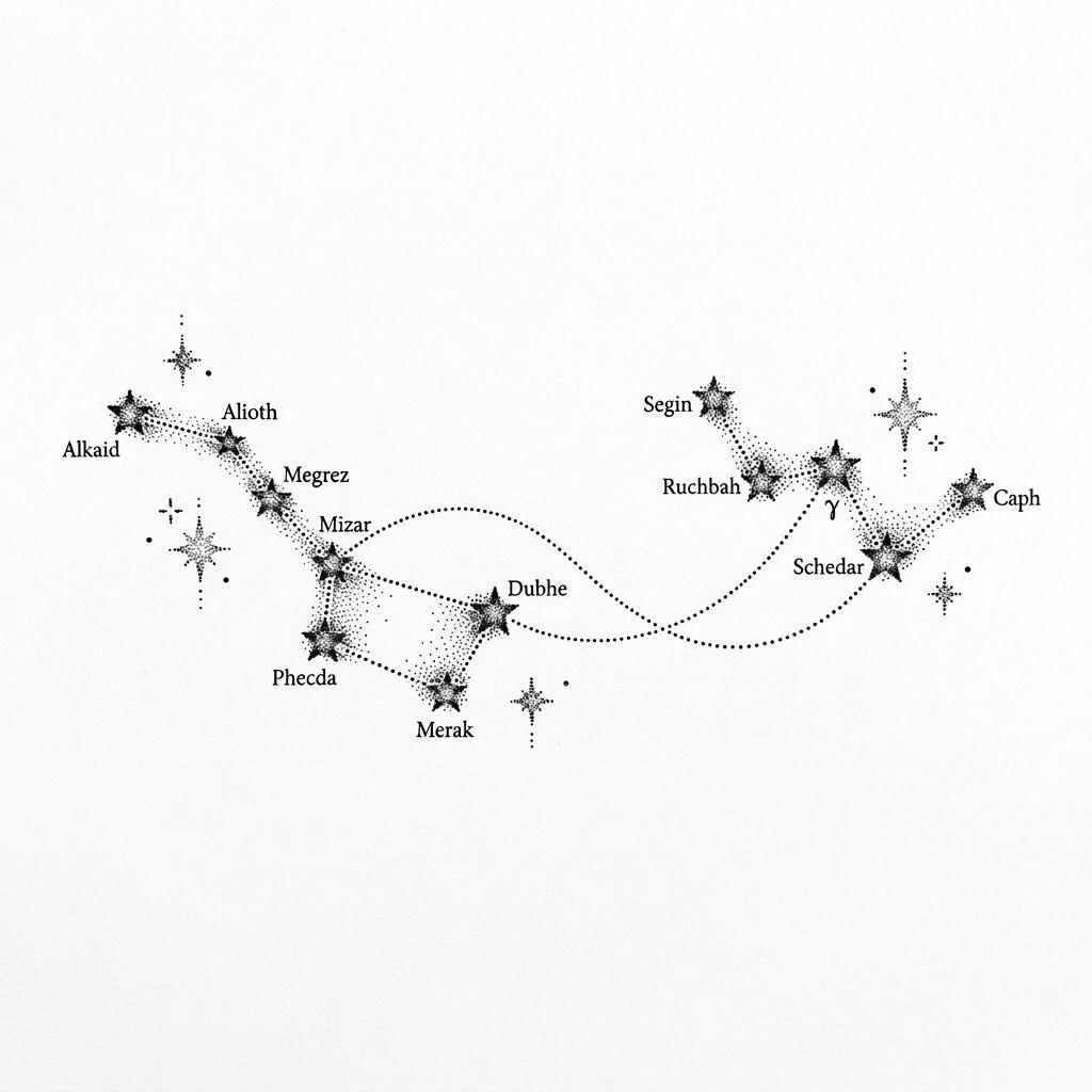 idée tatouage commun constellations dotwork
