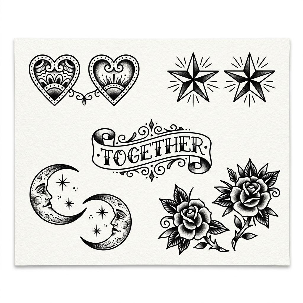 idée tatouage commun patchwork flash commun