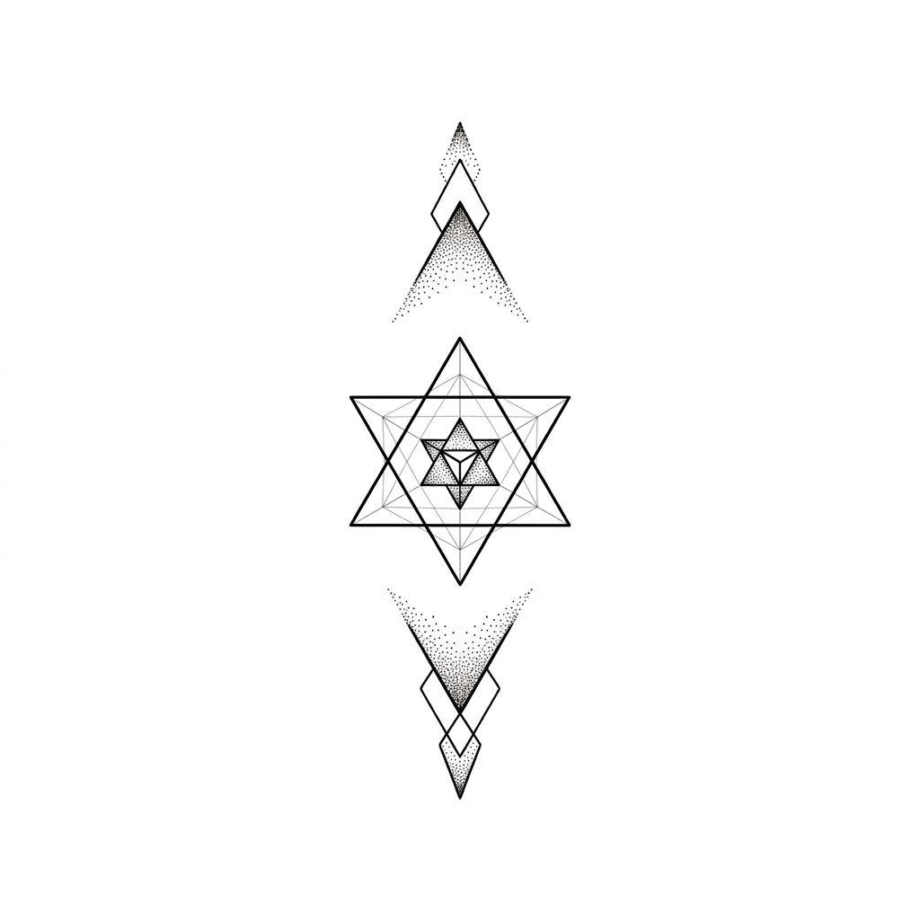 idée tatouage cou cou géométrique triangle