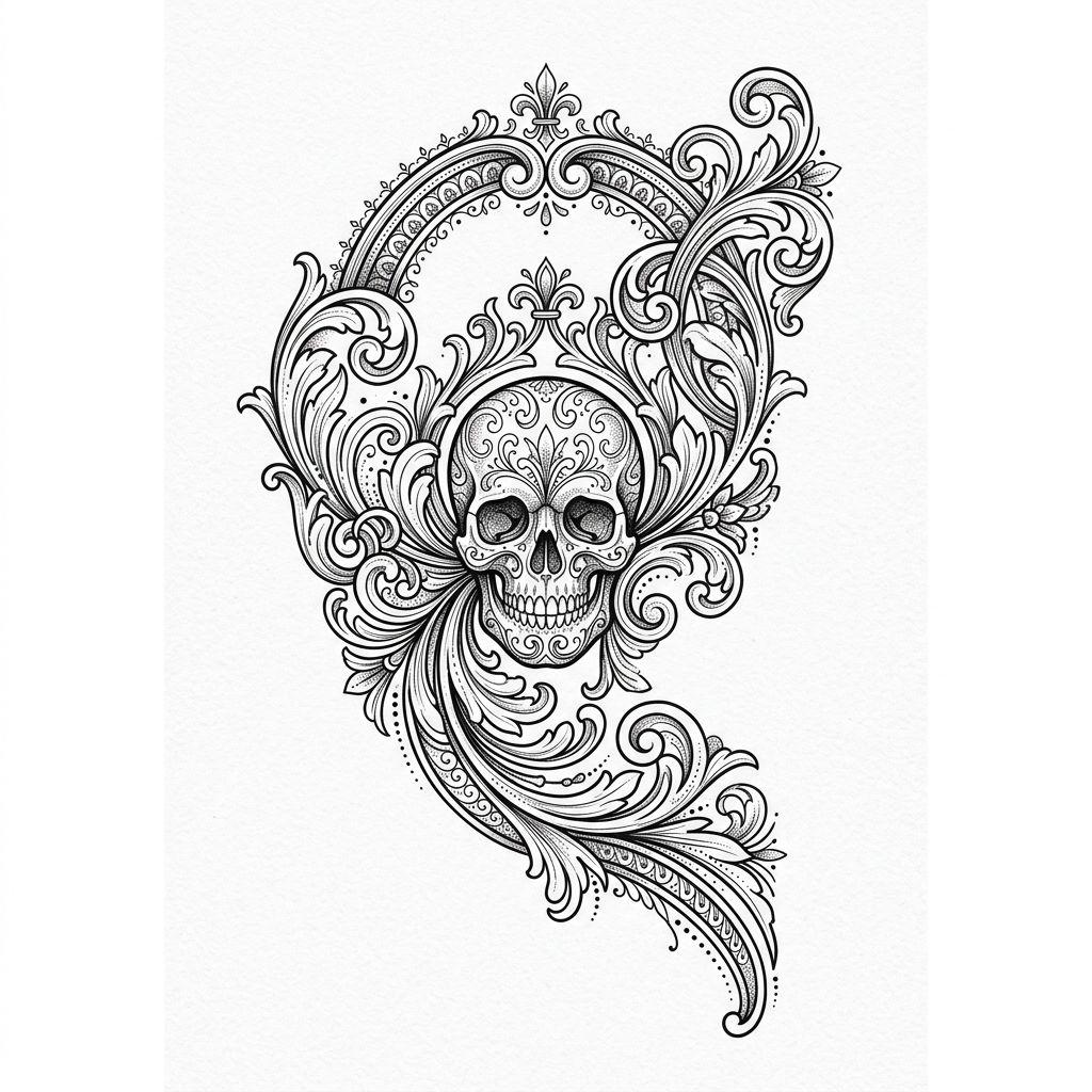 idée tatouage cou cou crâne miniature