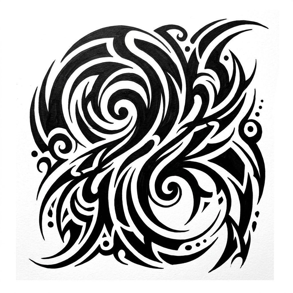 idée tatouage cou homme tribal courbe moderne