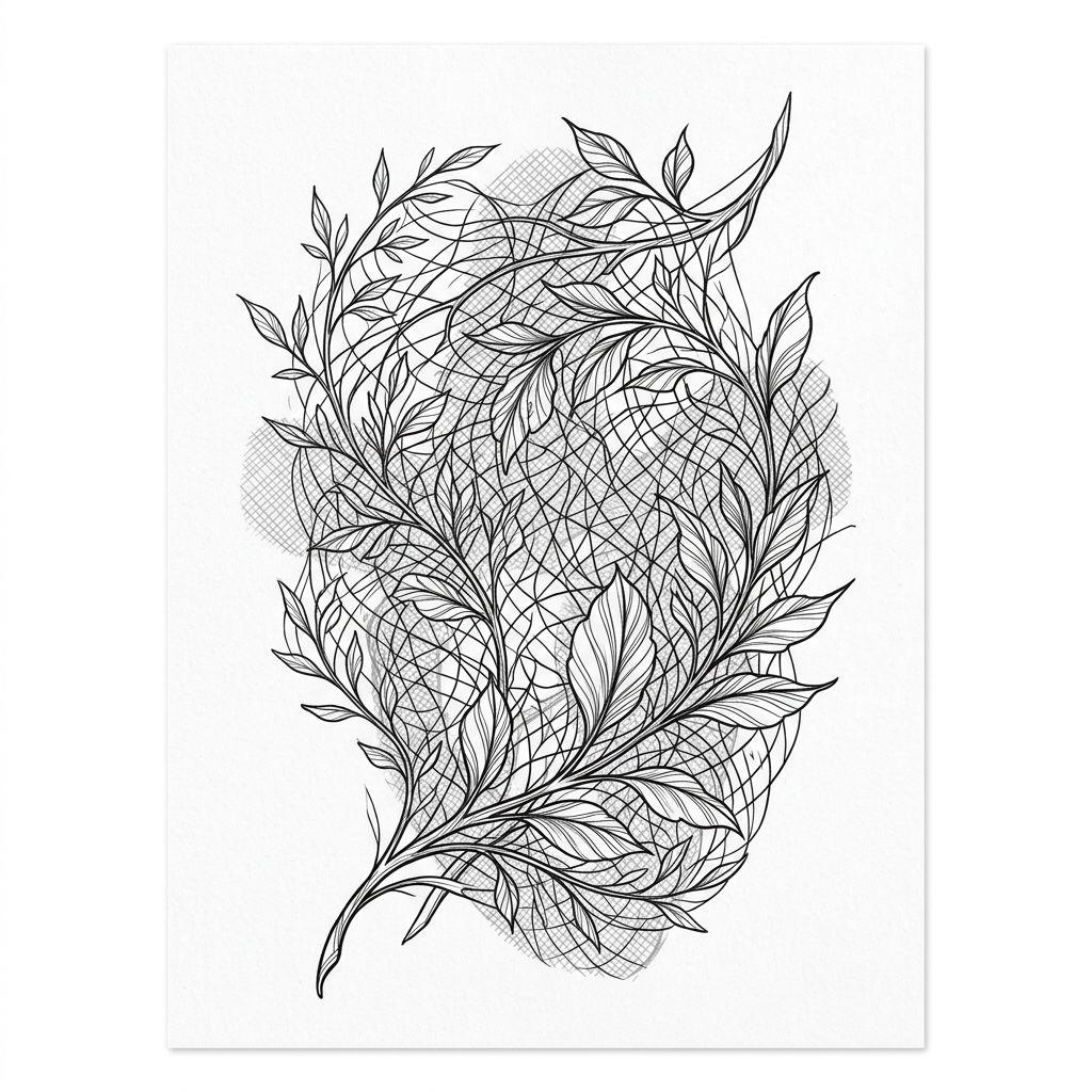 idée tatouage cover cover fine line végétal
