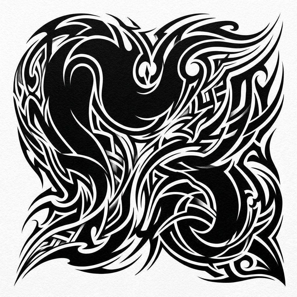 idée tatouage cover blackout tribal moderne