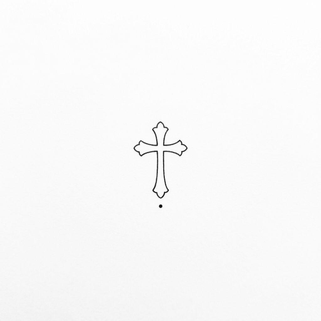 idée tatouage croix petite croix poignet, design sur fond blanc
