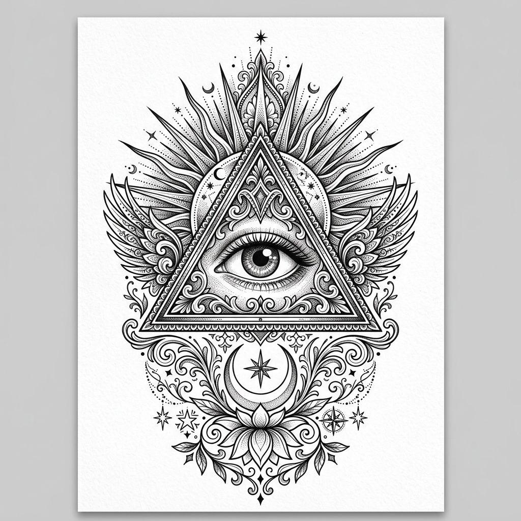 idée tatouage cuisse œil de la providence