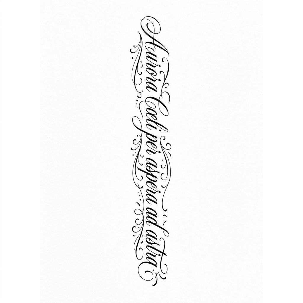 idée tatouage cuisse lettrage cursive long
