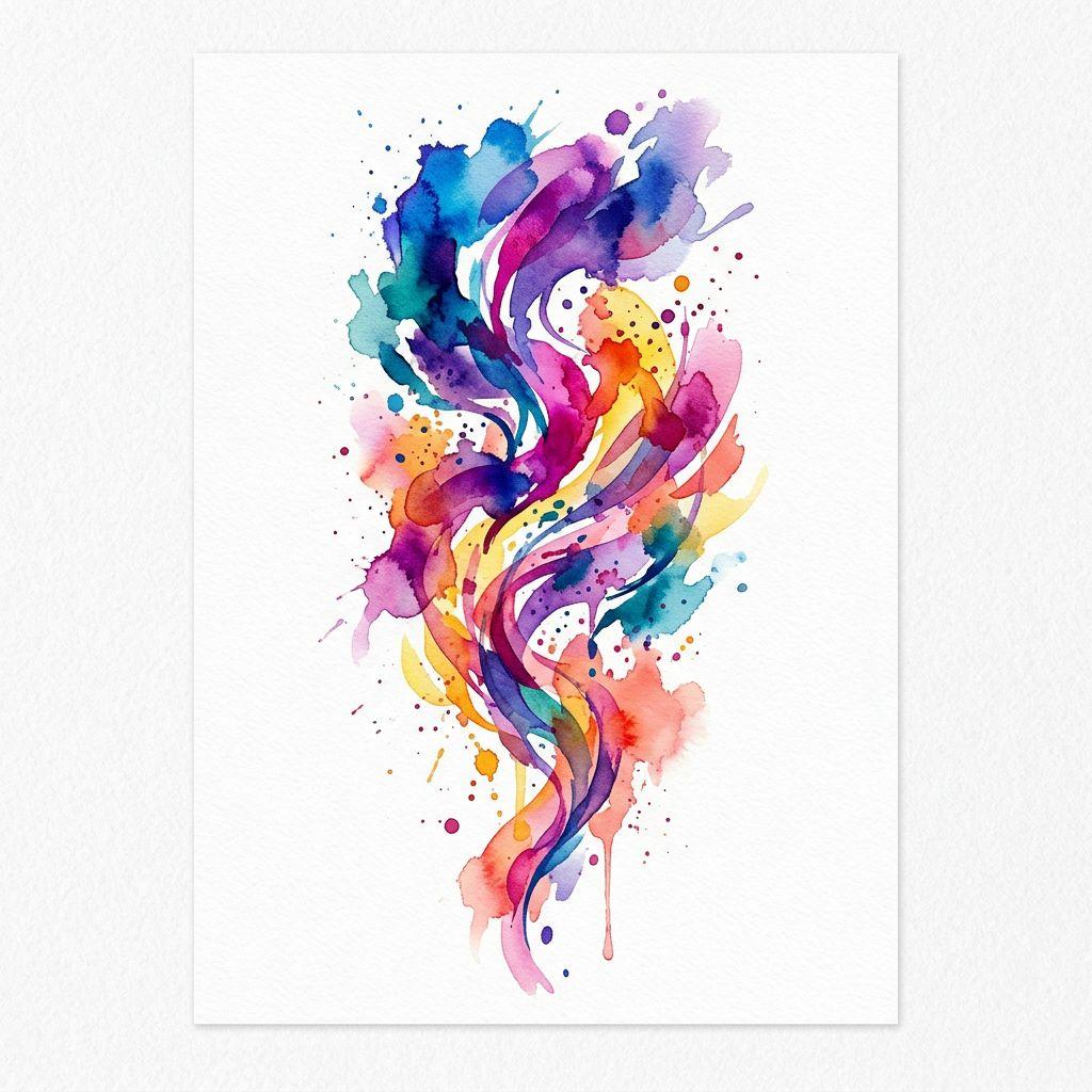 idée tatouage cuisse composition aquarelle