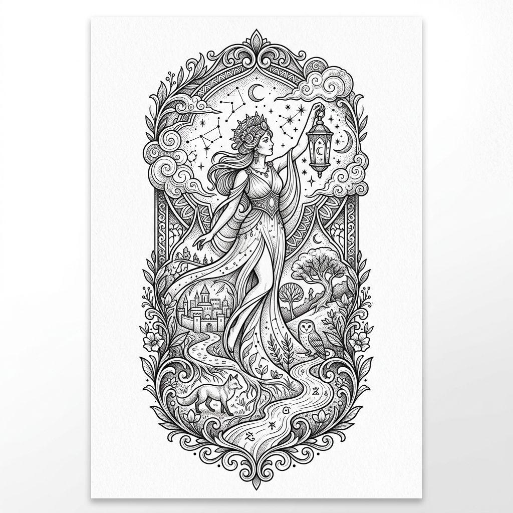 idée tatouage cuisse pièce illustrative premium