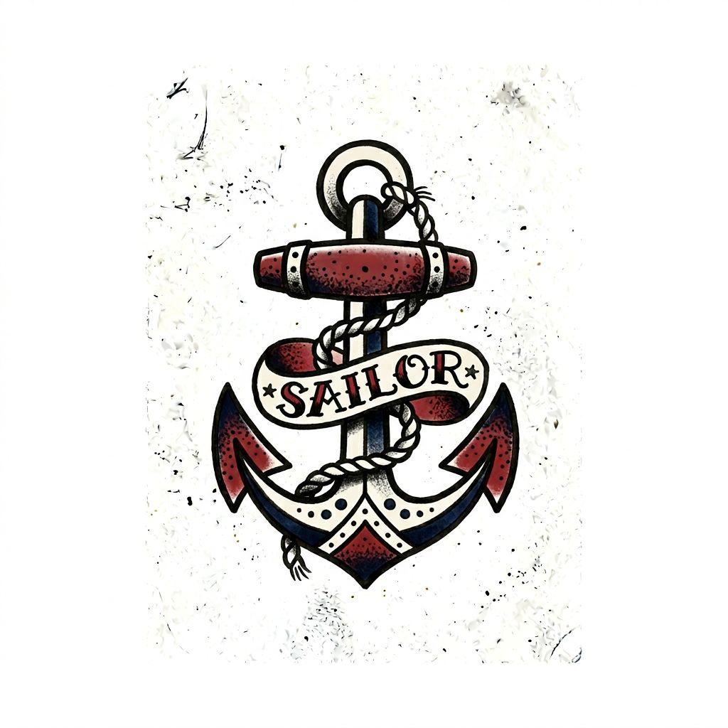idée tatouage doigt ancre old school doigt