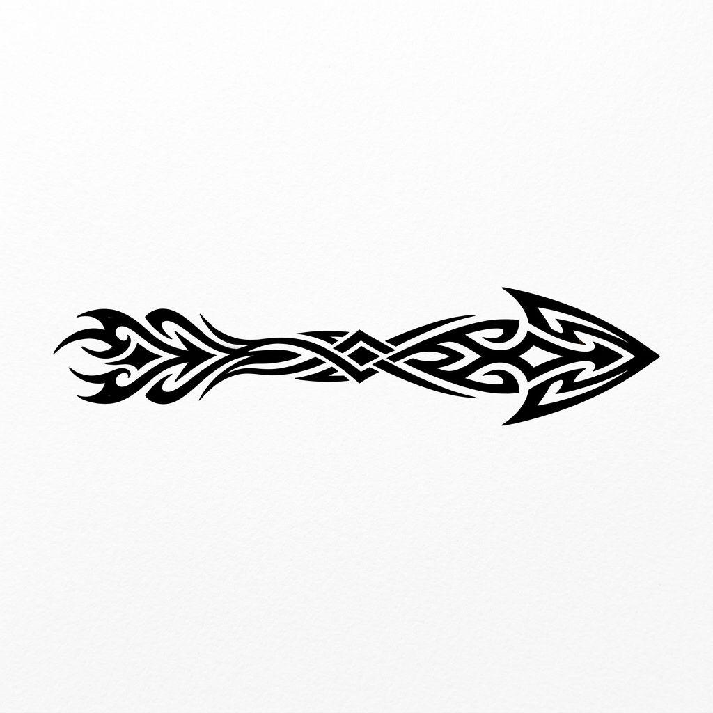 idée tatouage doigt flèche tribal