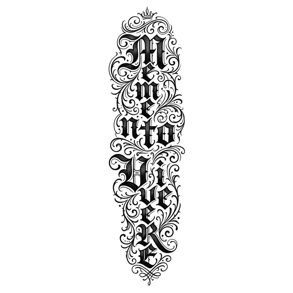 idée tatouage dos phrase verticale calligraphiée