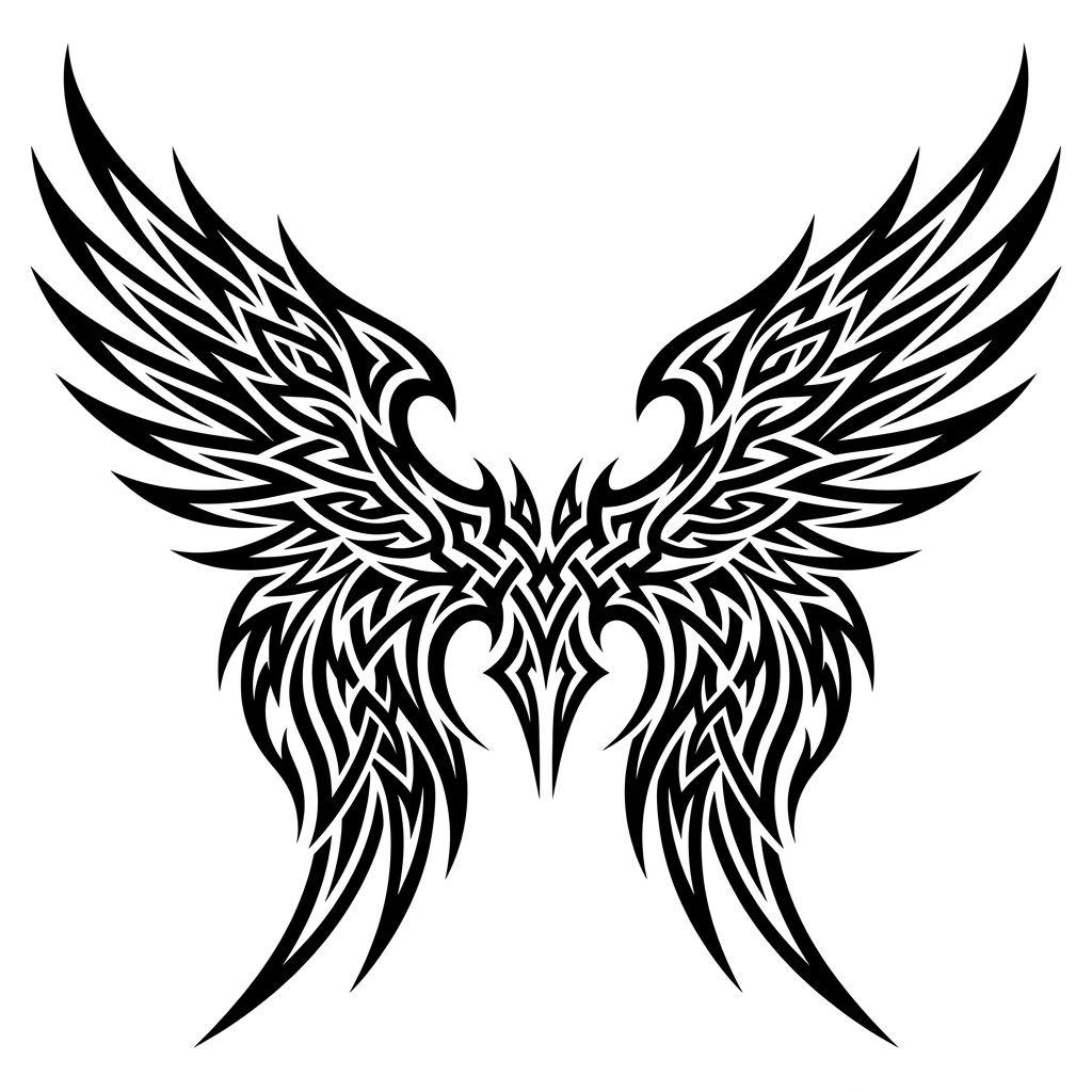 idée tatouage dos ailes tribales modernes