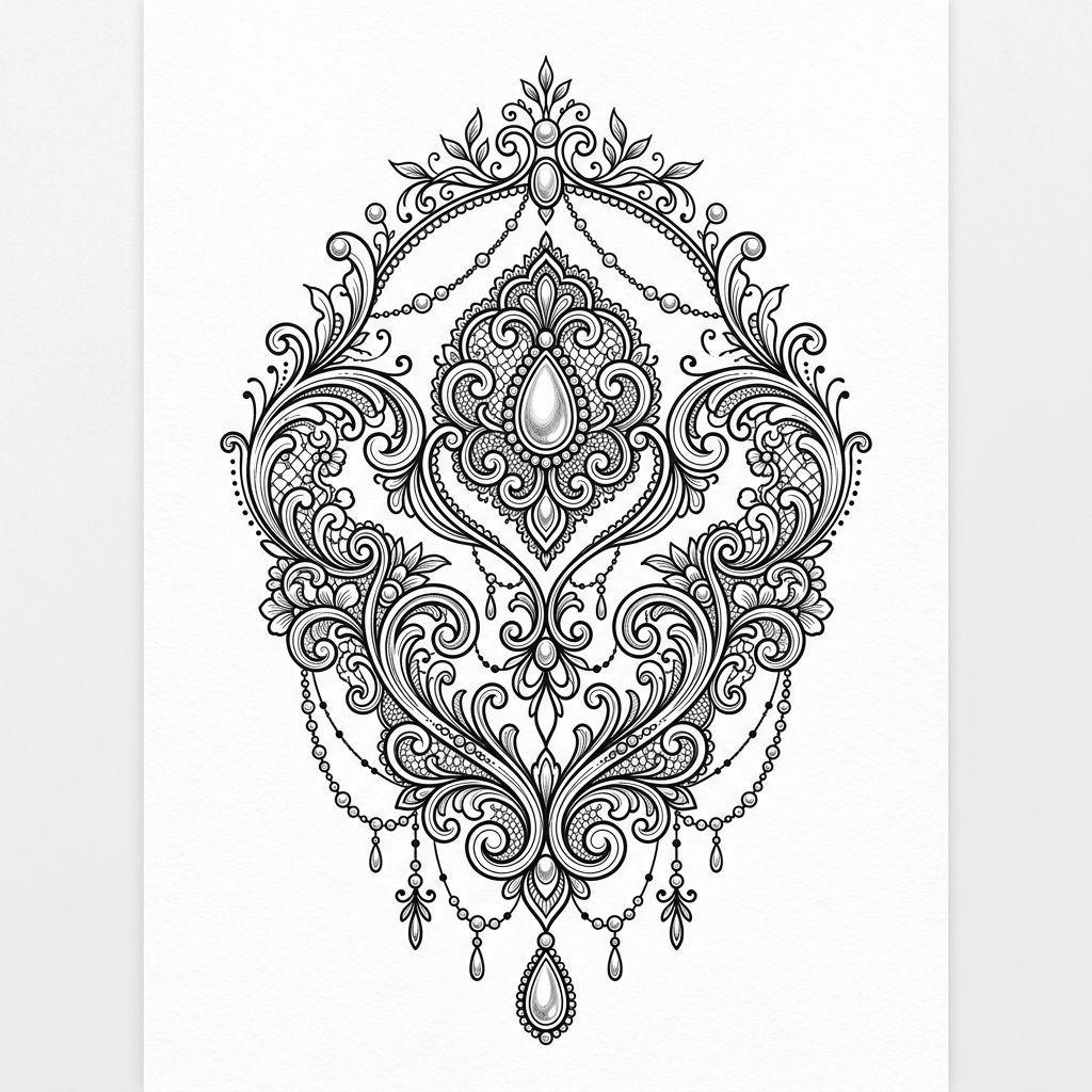 idée tatouage dos femme ornemental dentelle dorsale