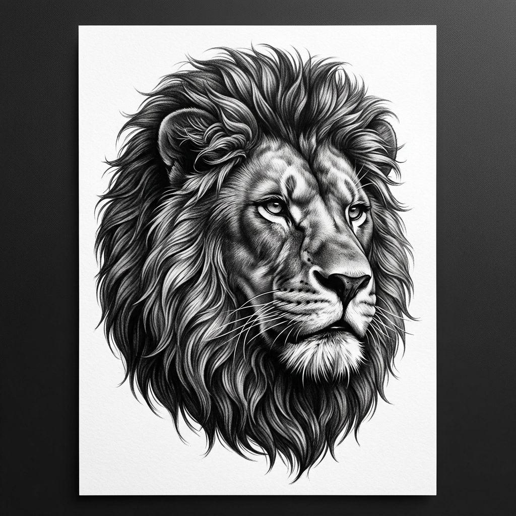 idée tatouage dos homme lion réaliste haut du dos
