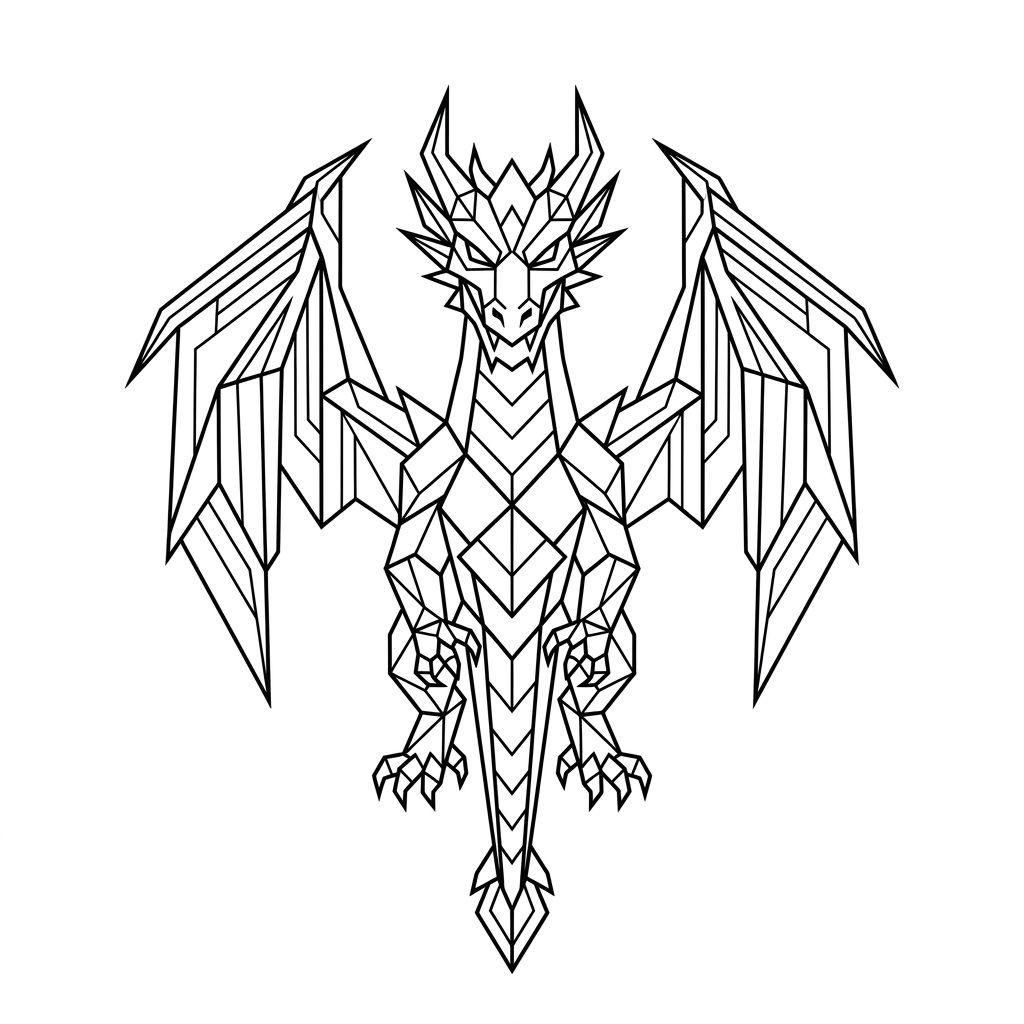 idée tatouage dragon dragon géométrique moderne