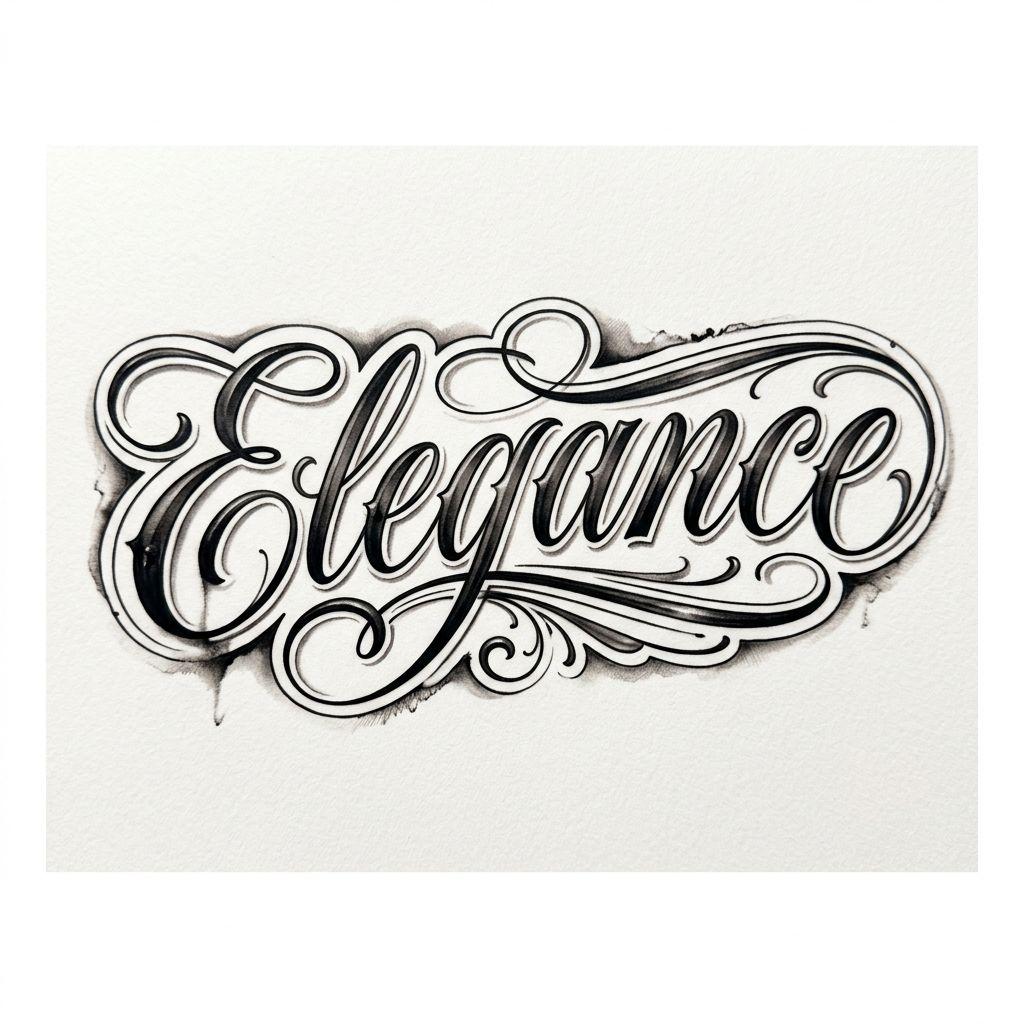 idée tatouage écriture lettrage réaliste effet plume