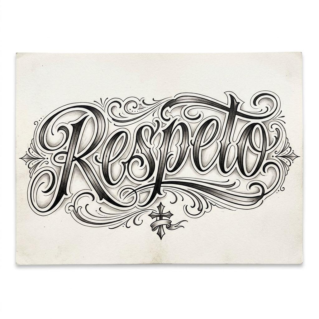 idée tatouage écriture lettrage chicano fin