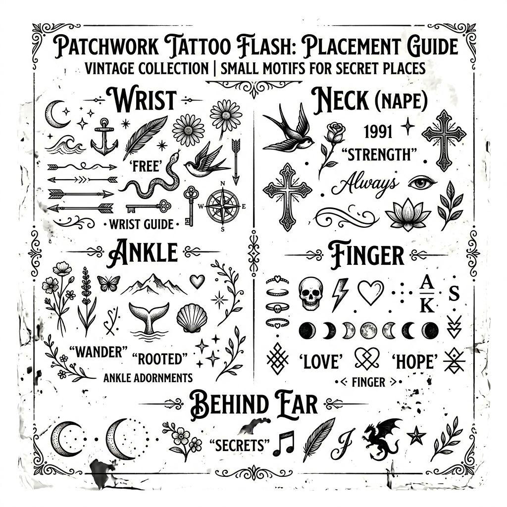 idée tatouage emplacement patchwork emplacements