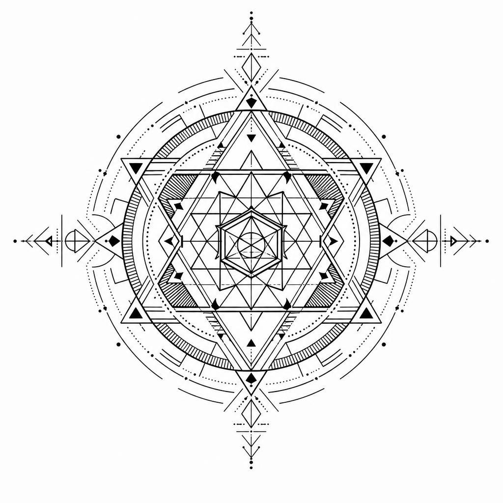 idée tatouage épaule mandala géométrique central