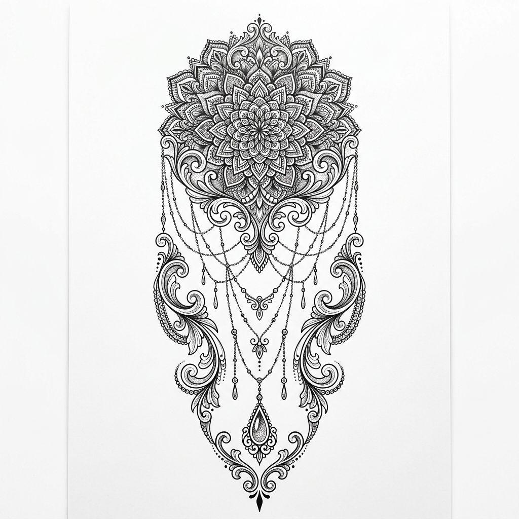 idée tatouage épaule mandala ornemental dentelle