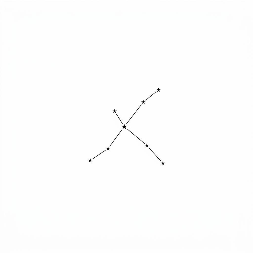 idée tatouage étoile constellation fine line, design sur fond blanc