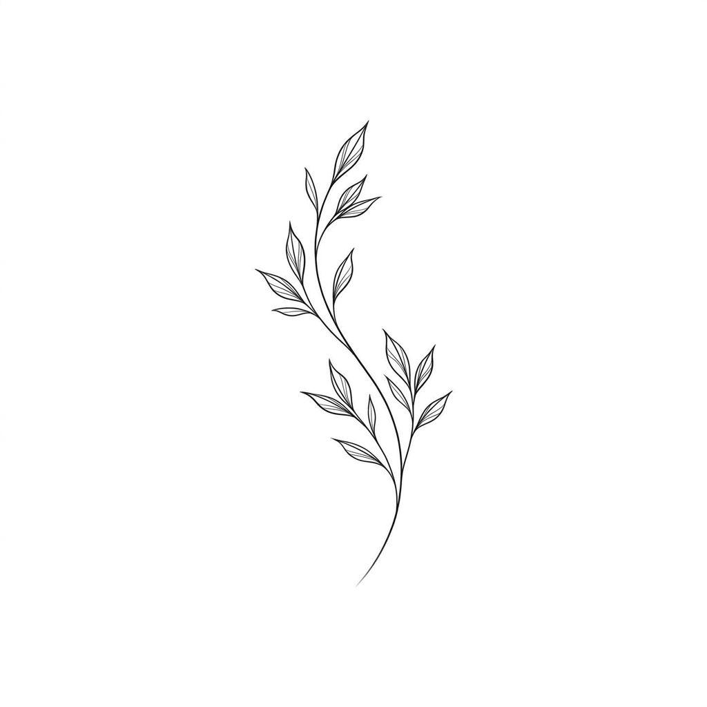 idée tatouage femme discret branche fine line discrète