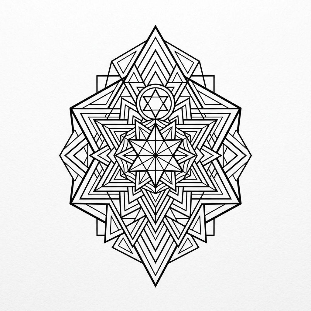 idée tatouage flash flash géométrique structuré