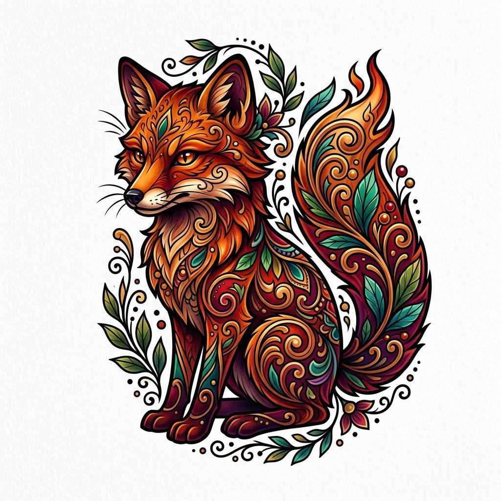 idée tatouage flash flash néo-traditionnel coloré