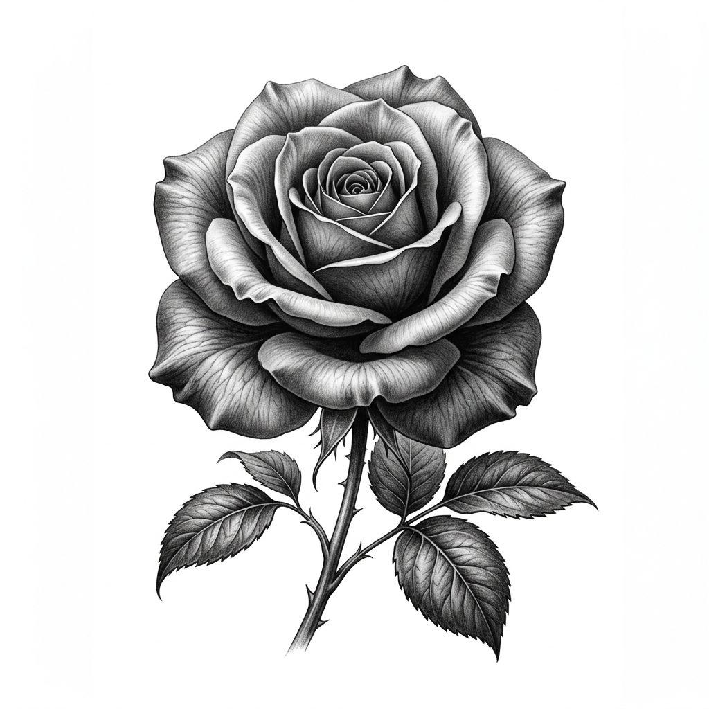 idée tatouage fleur rose realiste botanique