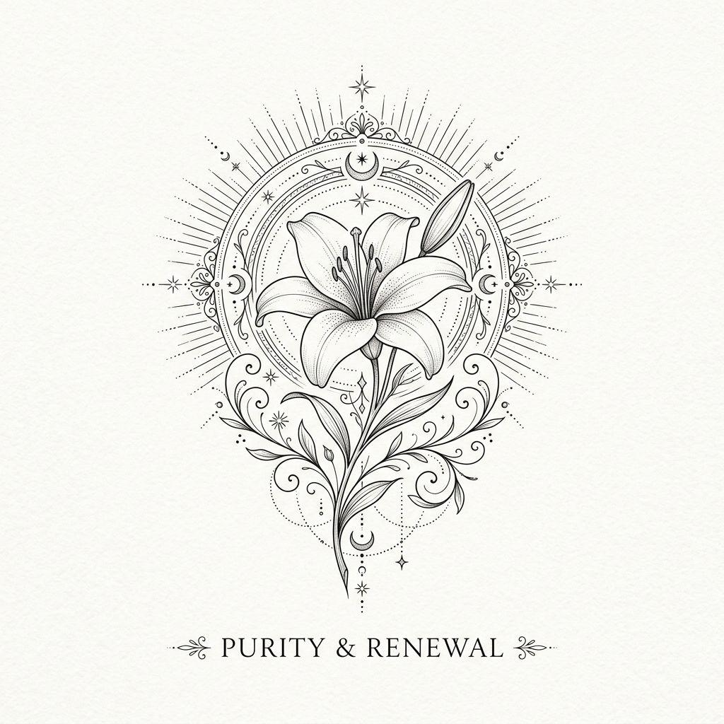 idée tatouage fleur lys spirituel